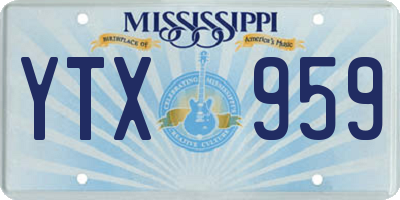 MS license plate YTX959
