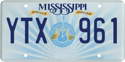 MS license plate YTX961
