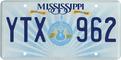 MS license plate YTX962