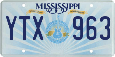 MS license plate YTX963