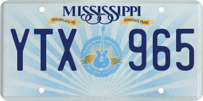 MS license plate YTX965