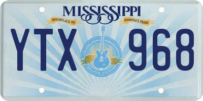 MS license plate YTX968