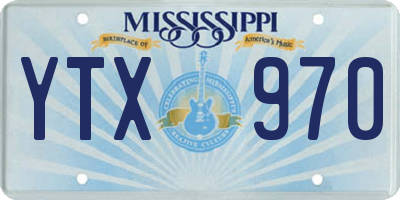MS license plate YTX970