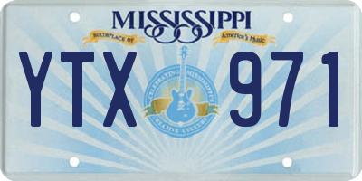 MS license plate YTX971