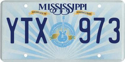 MS license plate YTX973