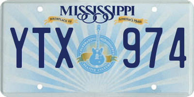 MS license plate YTX974