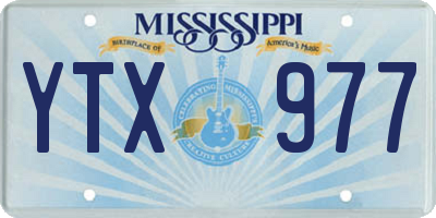 MS license plate YTX977