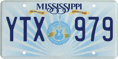 MS license plate YTX979