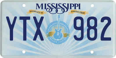 MS license plate YTX982