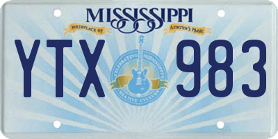 MS license plate YTX983
