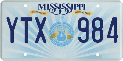 MS license plate YTX984