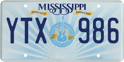 MS license plate YTX986