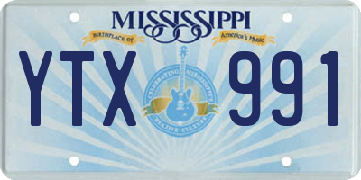 MS license plate YTX991