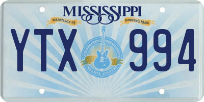 MS license plate YTX994