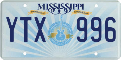 MS license plate YTX996