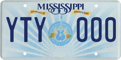 MS license plate YTY000
