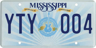 MS license plate YTY004
