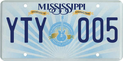 MS license plate YTY005