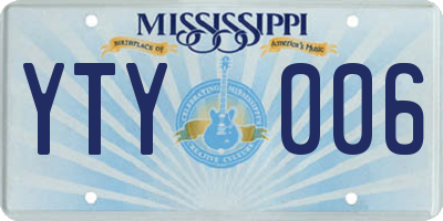 MS license plate YTY006
