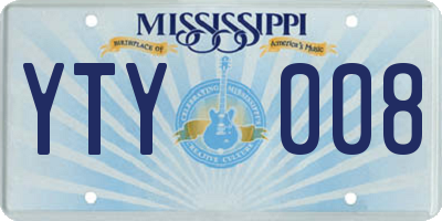 MS license plate YTY008