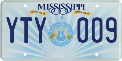 MS license plate YTY009