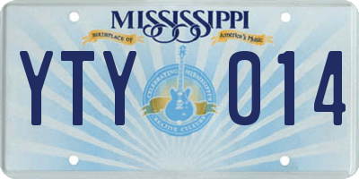 MS license plate YTY014