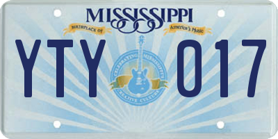 MS license plate YTY017