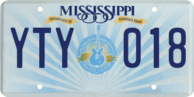 MS license plate YTY018