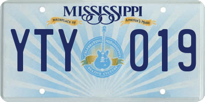 MS license plate YTY019