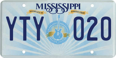 MS license plate YTY020