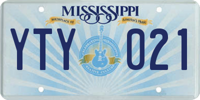 MS license plate YTY021