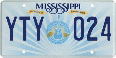 MS license plate YTY024