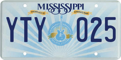 MS license plate YTY025