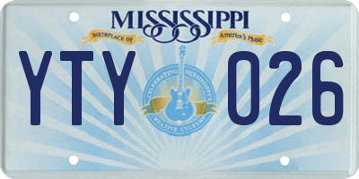 MS license plate YTY026