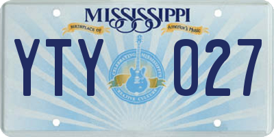 MS license plate YTY027