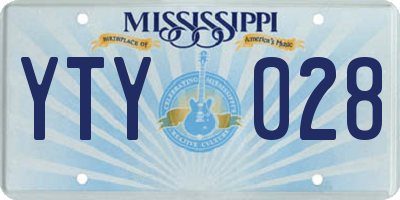 MS license plate YTY028
