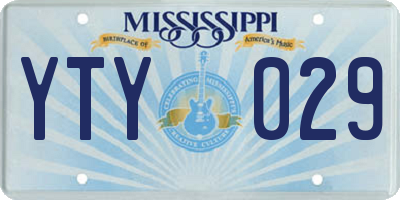 MS license plate YTY029