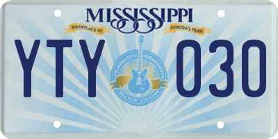 MS license plate YTY030