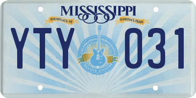 MS license plate YTY031