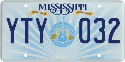 MS license plate YTY032