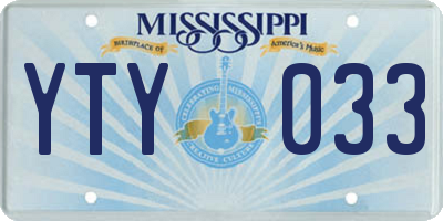 MS license plate YTY033