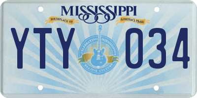 MS license plate YTY034