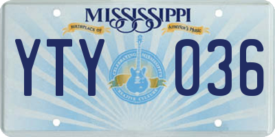 MS license plate YTY036