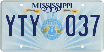 MS license plate YTY037