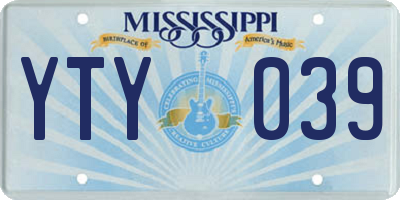 MS license plate YTY039
