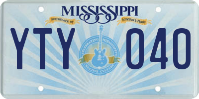 MS license plate YTY040