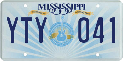 MS license plate YTY041