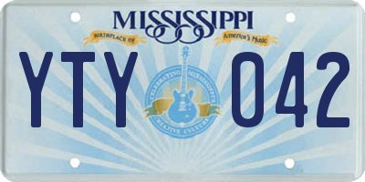 MS license plate YTY042