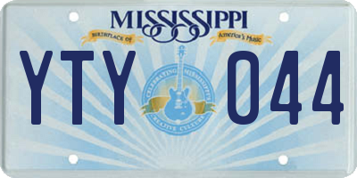 MS license plate YTY044