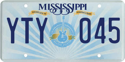 MS license plate YTY045